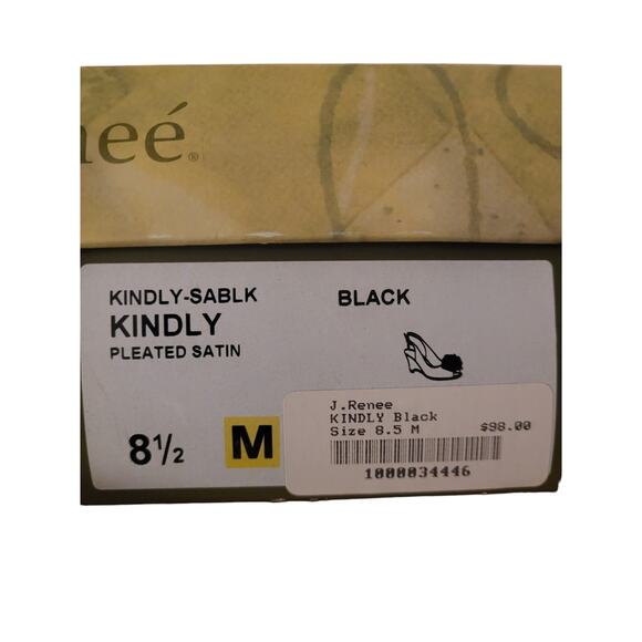 J. Renee Black Satin Wedge Heels - 8 1/2 Medium - New in Box - Picture 7 of 7